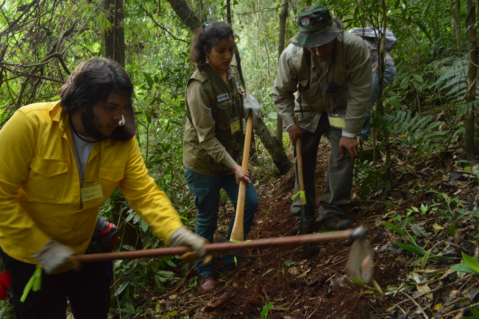Perfilando talud de sendero